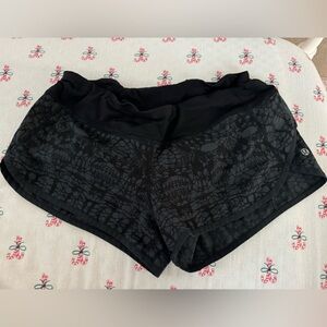 Lululemon Athletica Black Patterned Athletic Shorts